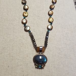 Handmade necklace with sterling silver pendant